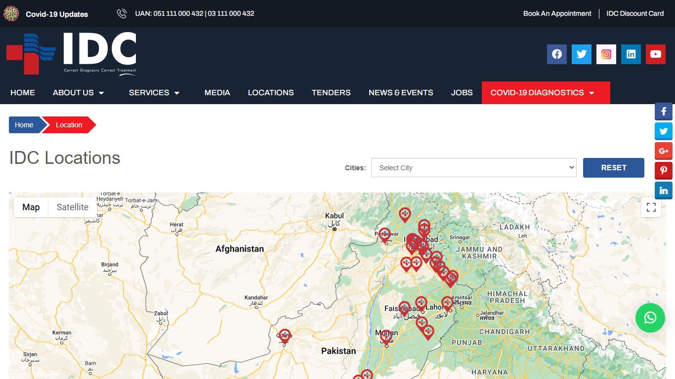 IDC Locations - Best Diagnostic Center & Medical Centre in Pakistan ...